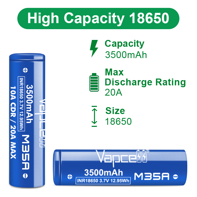 Original Vapcell M35A 18650 M3 - Vape Battery 18650 ulasan dan harga