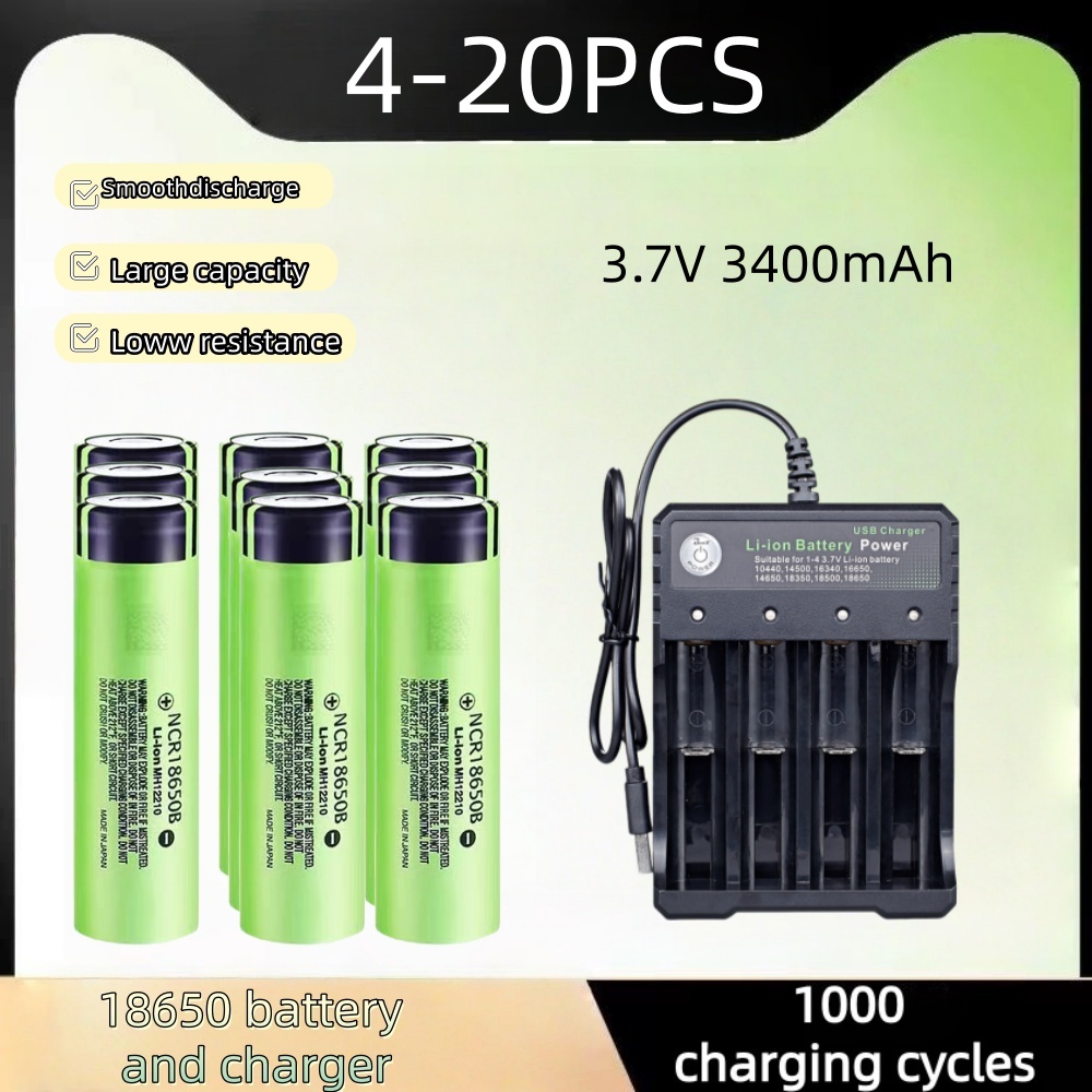 4-20PCS Rechargeable Lithium B - Vape Battery 18650 ulasan dan harga