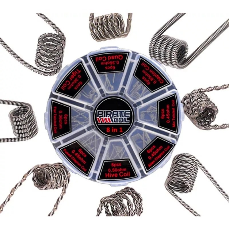 48Pcs/Set 8 in 1 Prebuilt Coil - Clapton Wire Pre Built ulasan dan harga